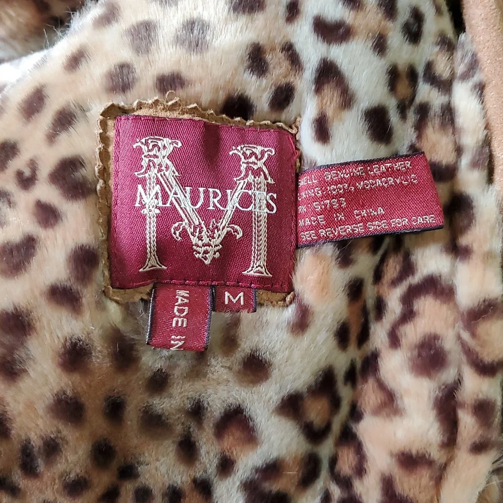Maurices Leather Suede Animal Print Jacket - Picture 8 of 8